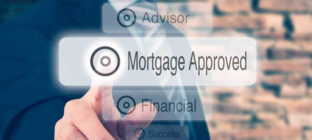 Finger pointing to statement saying mortgage approval