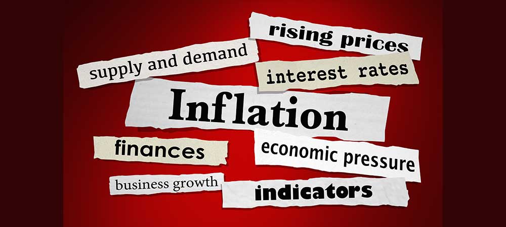 inflation and other financial related words on an image